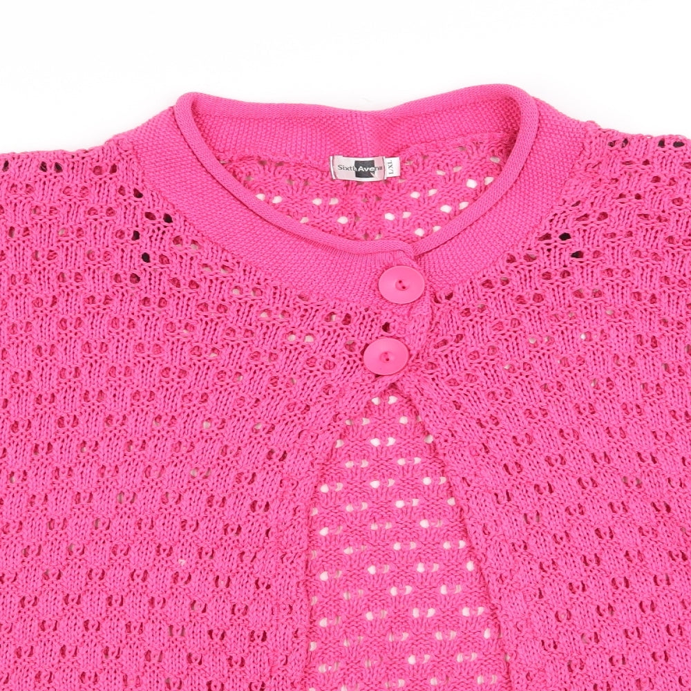 sixth Avenue Womens Purple Geometric  Cardigan Jumper Size L  - Size L/XL