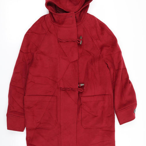 M&S Womens Red   Overcoat Coat Size 8