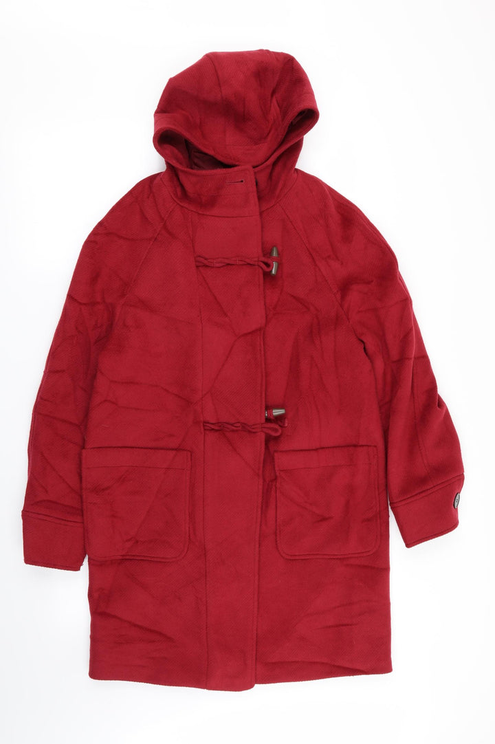 M&S Womens Red Overcoat Coat Size 8