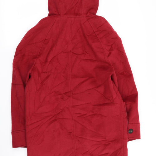 M&S Womens Red   Overcoat Coat Size 8