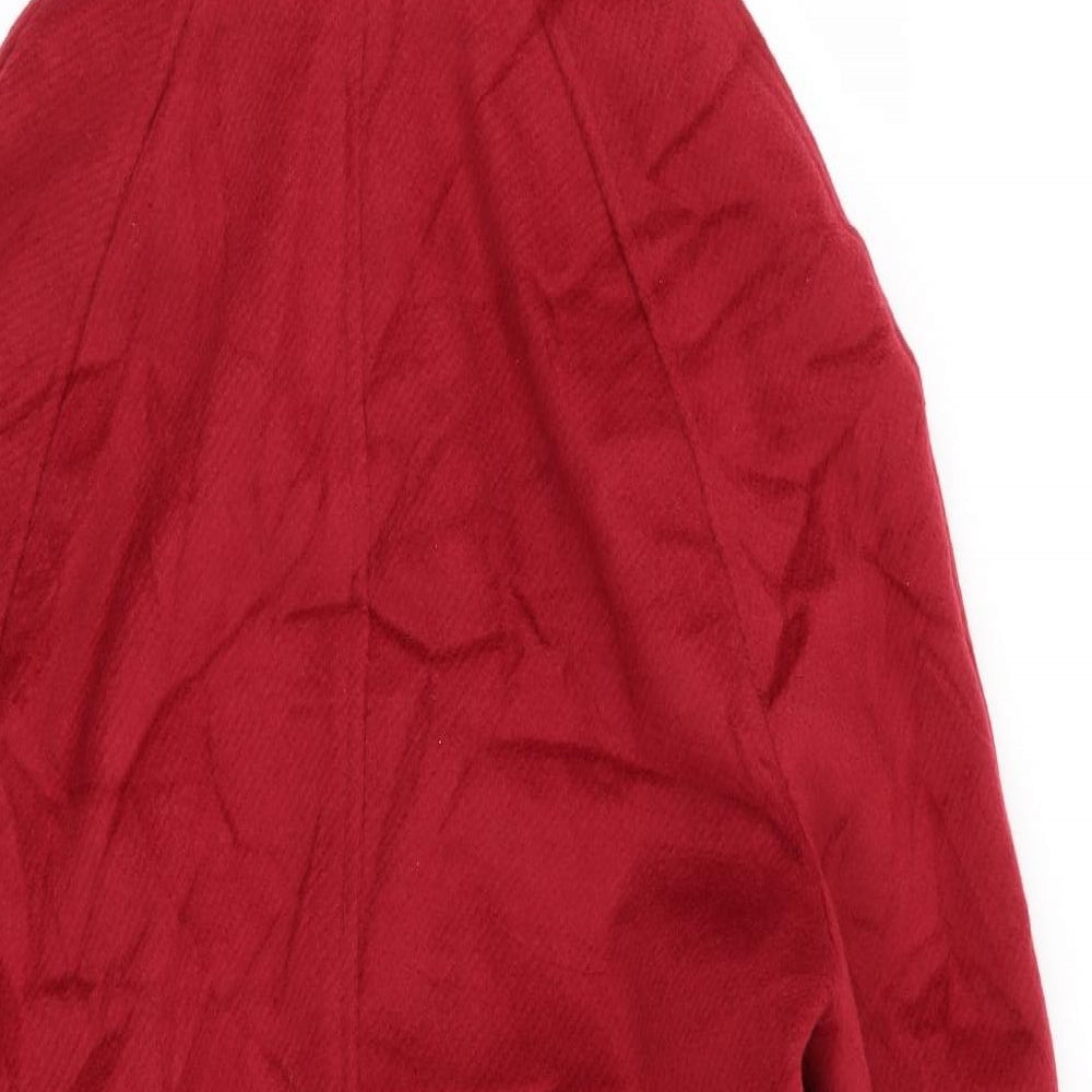 M&S Womens Red   Overcoat Coat Size 8