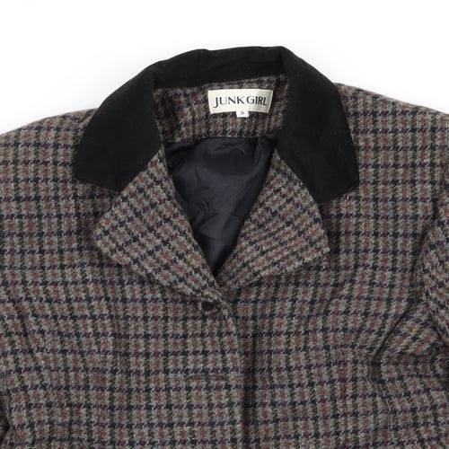 junk girl Womens Multicoloured Check  Jacket Blazer Size S