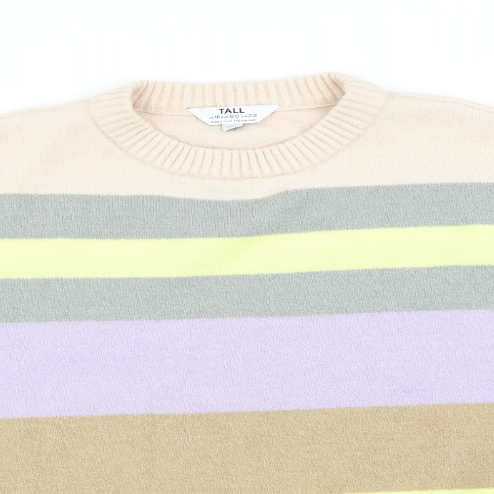 Dorothy Perkins Womens Multicoloured Striped  Pullover Jumper Size 22