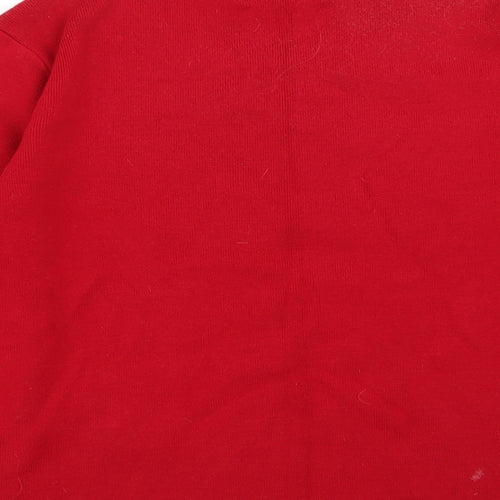 Jumper Womens Red Floral  Pullover Jumper Size M
