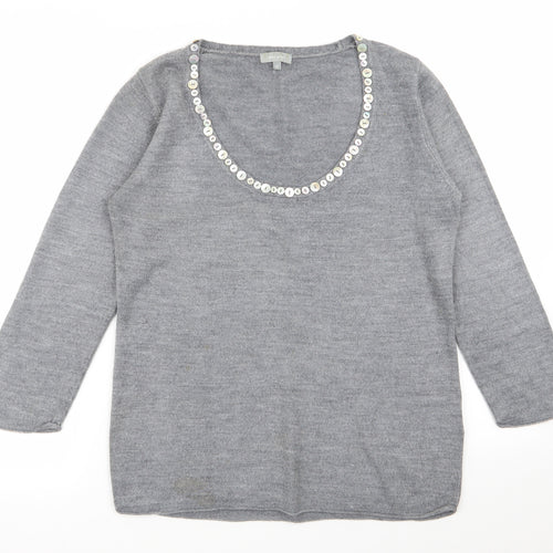 Per Una Womens Grey   Pullover Jumper Size 12