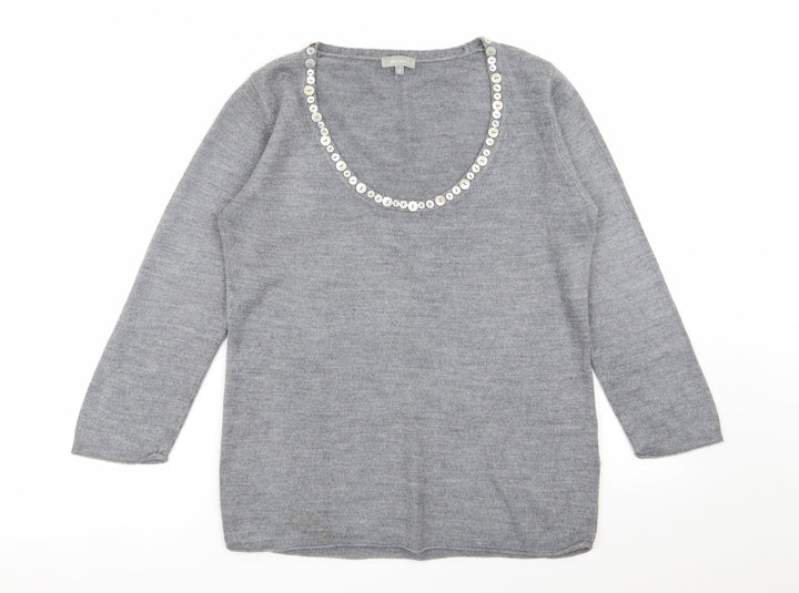Per Una Womens Grey Pullover Jumper Size 12