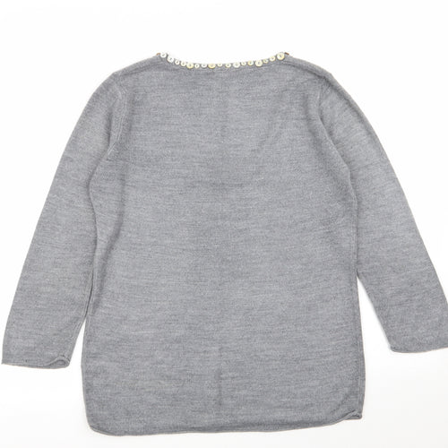 Per Una Womens Grey   Pullover Jumper Size 12