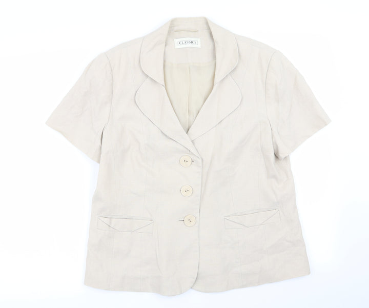 BHS Womens Beige Jacket Blazer Size 16