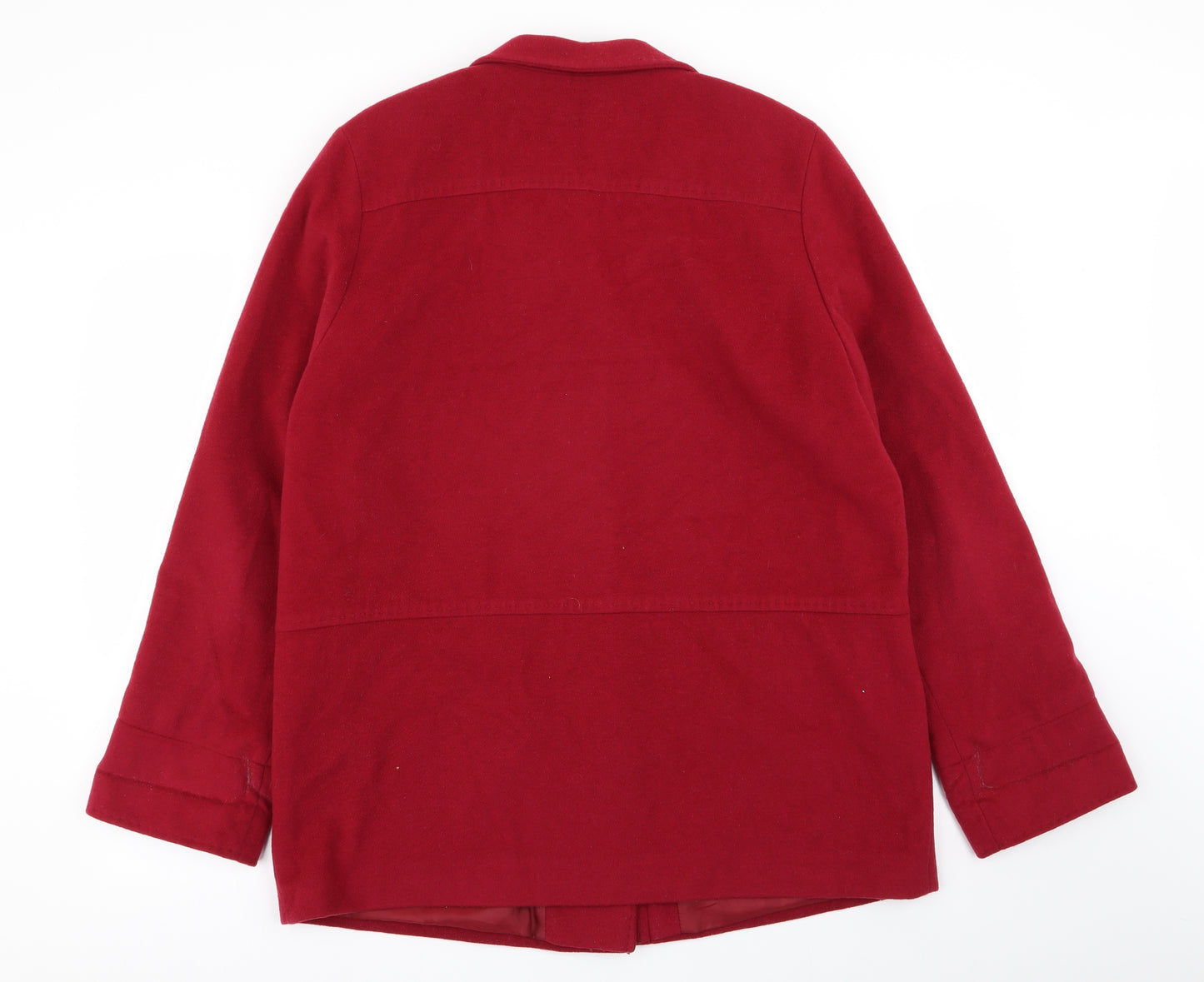 M&S Womens Red   Overcoat Coat Size 14