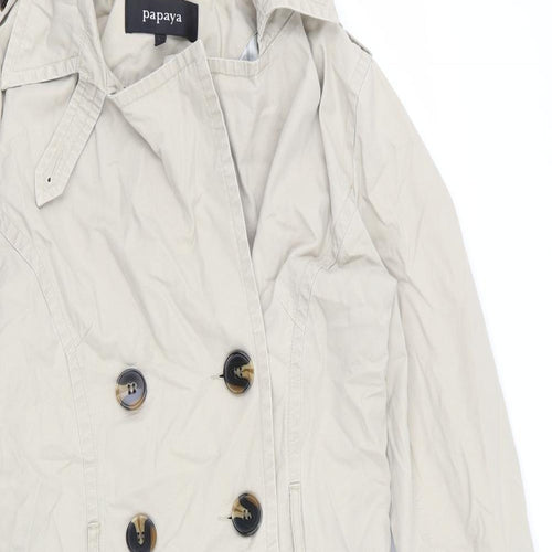 Papaya Womens Beige   Overcoat Coat Size 10