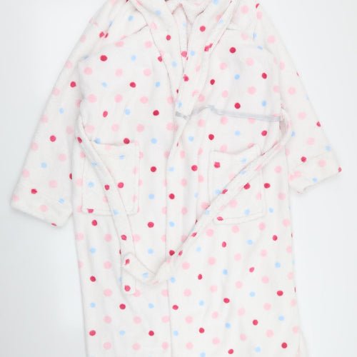 presence Womens White Polka Dot  Babydoll Robe Size 12  - size 12-14
