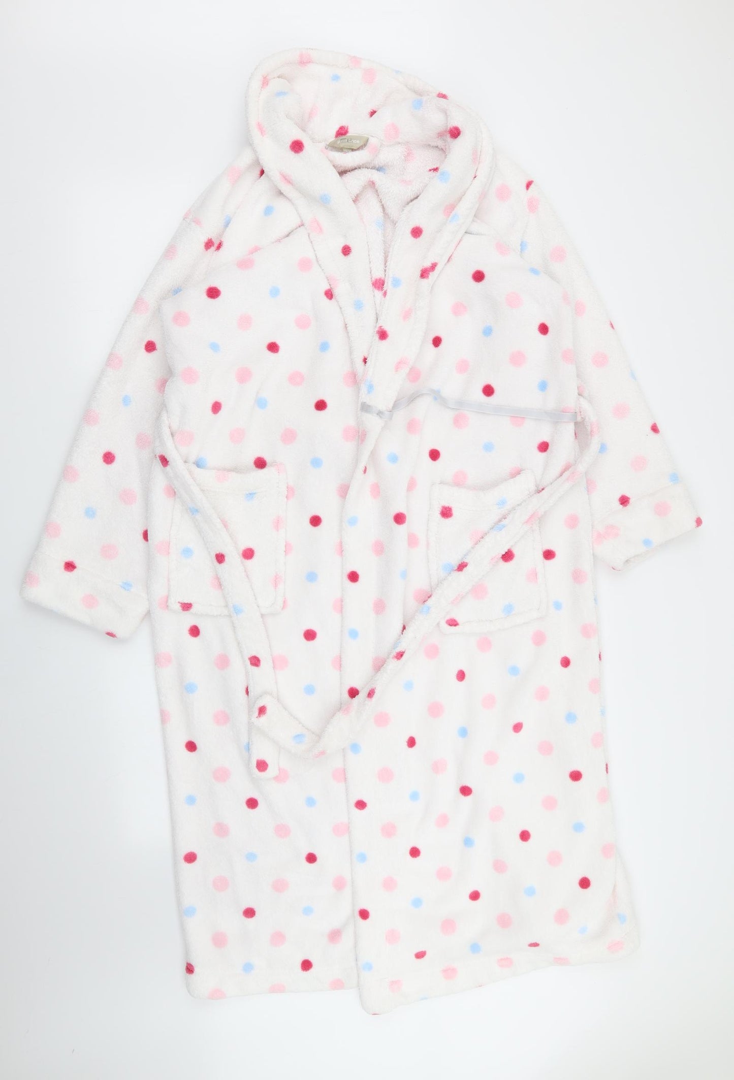 presence Womens White Polka Dot  Babydoll Robe Size 12  - size 12-14