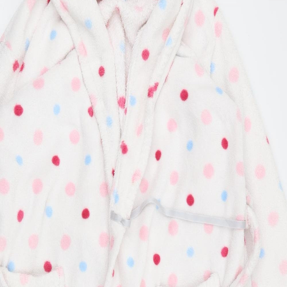 presence Womens White Polka Dot  Babydoll Robe Size 12  - size 12-14