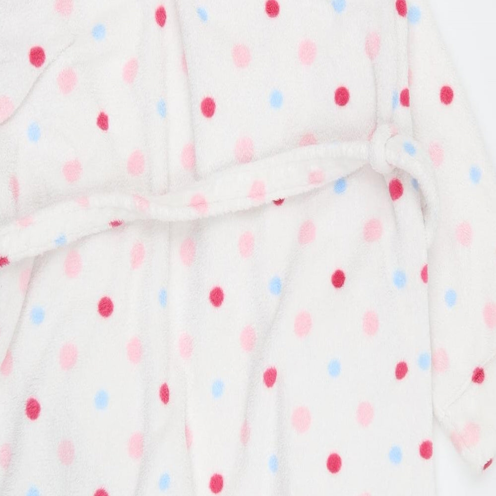 presence Womens White Polka Dot  Babydoll Robe Size 12  - size 12-14
