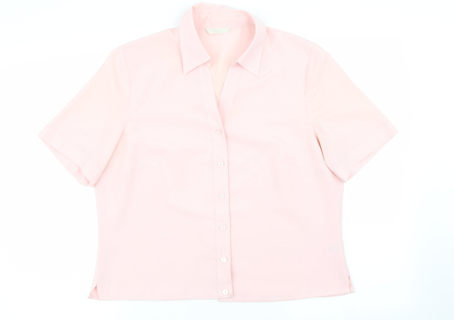 M&S Womens Pink   Basic Button-Up Size 14
