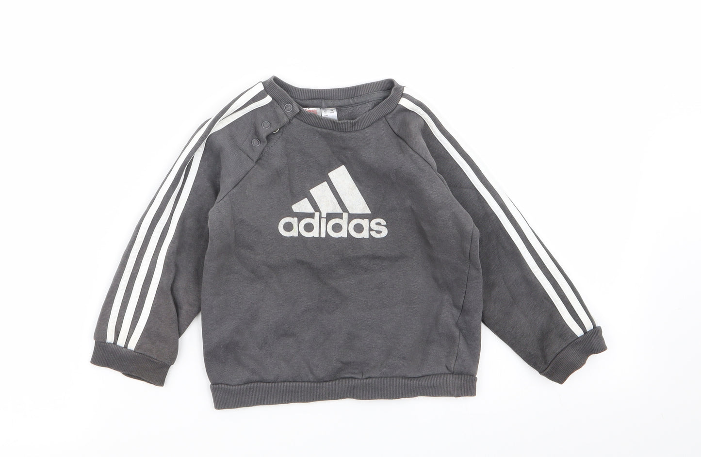 adidas Boys Grey   Pullover Jumper Size 12-18 Months