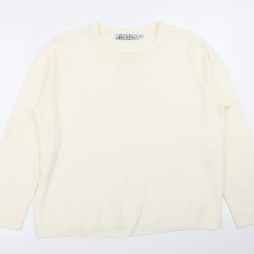 Pure & Natural Womens Ivory   Pullover Jumper Size 18