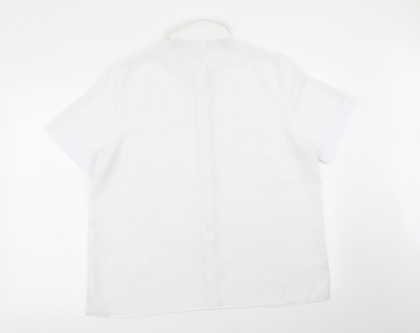 canda Womens White Geometric  Basic Button-Up Size 14
