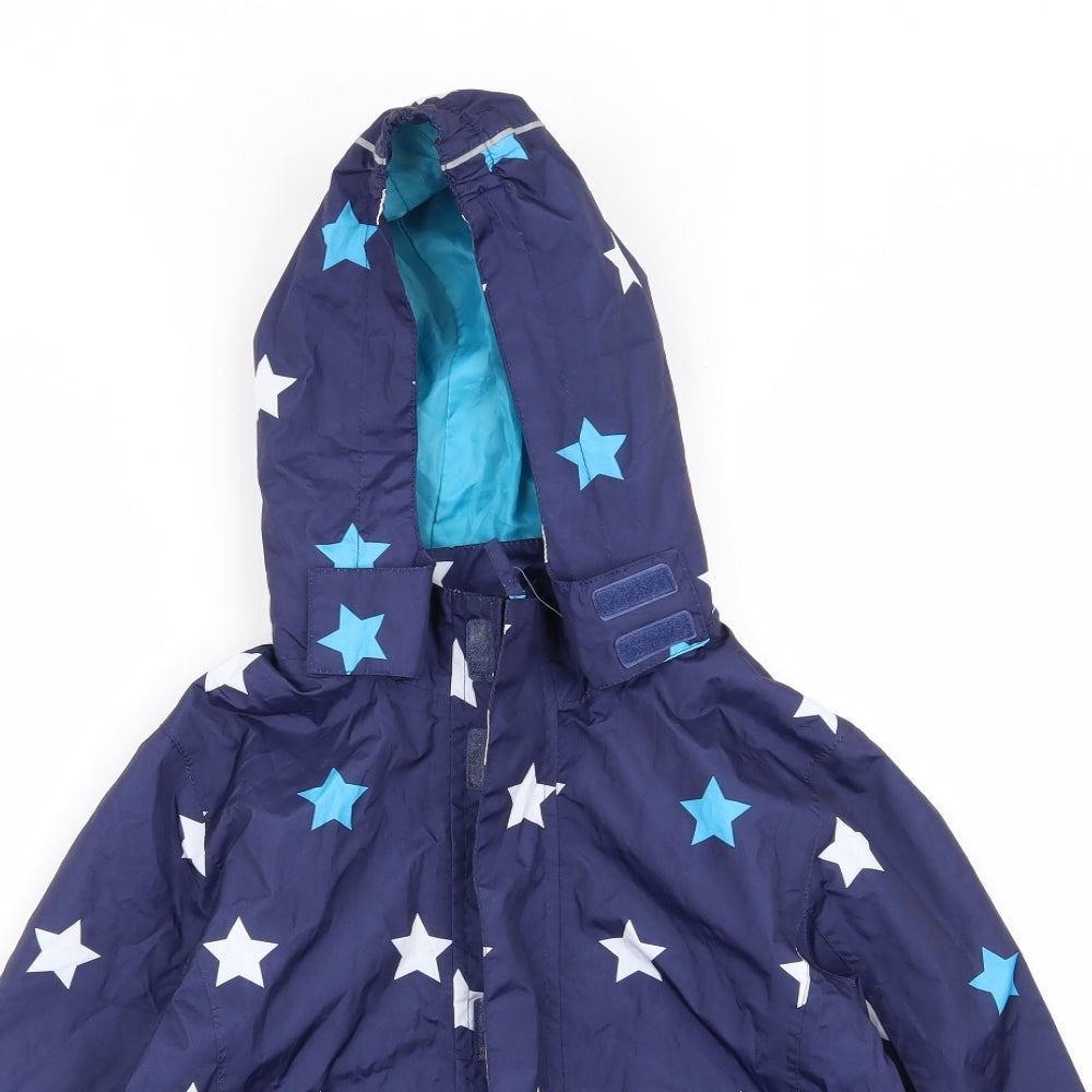 Crane Boys Blue   Rain Coat Coat Size 7-8 Years  - star design