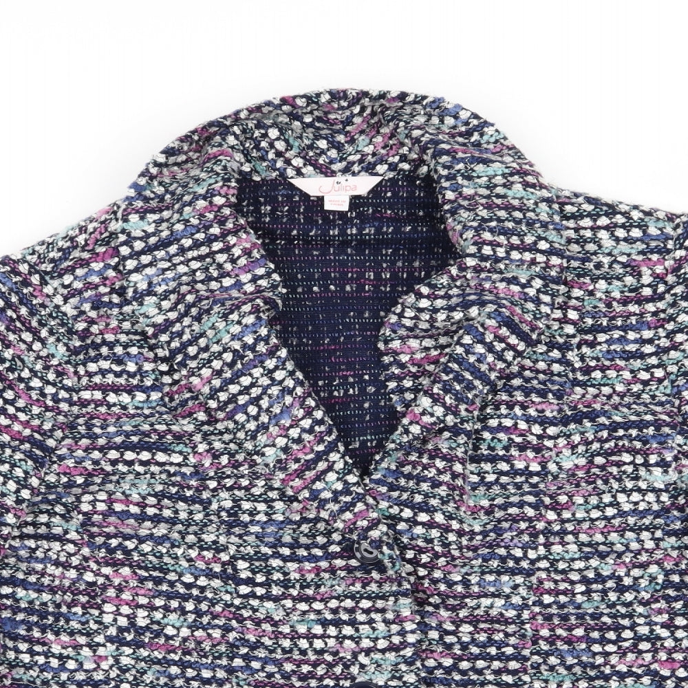 julipa Womens Multicoloured Geometric  Jacket Blazer Size 18