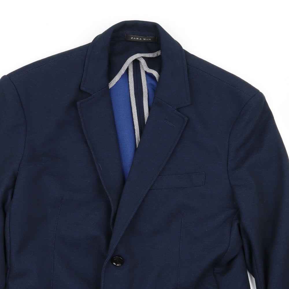 Zara Mens Blue   Jacket Blazer Size 40