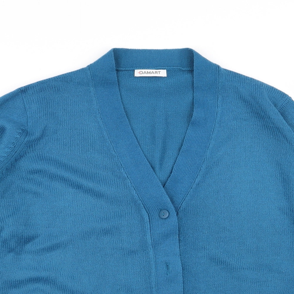 Damart Womens Blue   Cardigan Jumper Size 14  - size 14-16