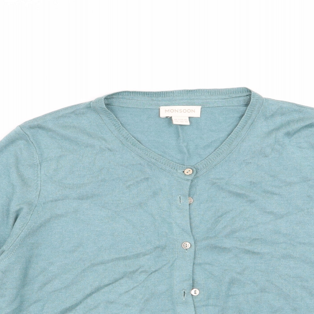 Monsoon Womens Green   Cardigan Jumper Size 14