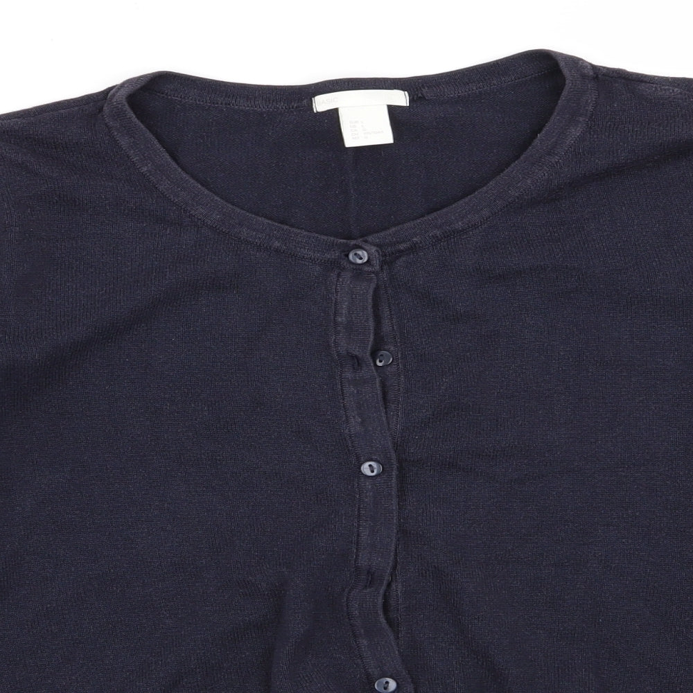 H&M Womens Blue   Cardigan Jumper Size L