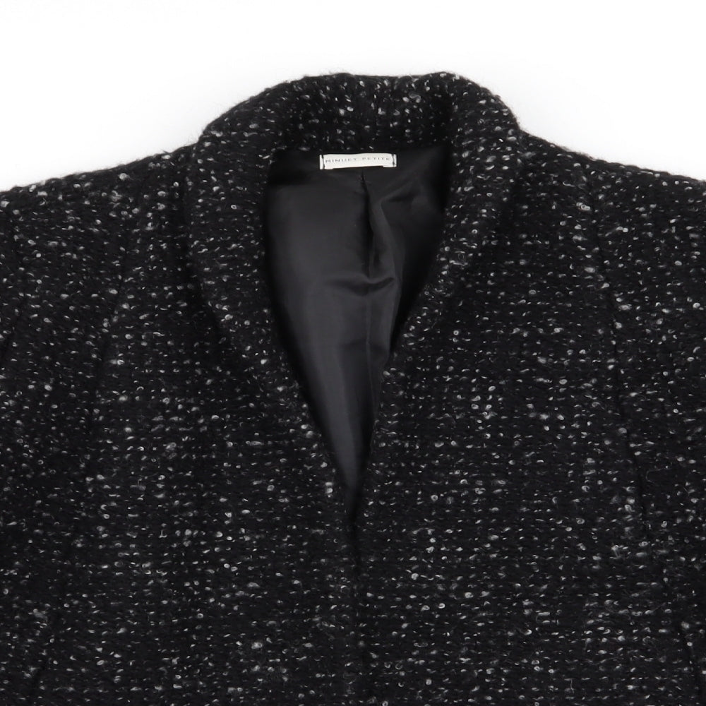 minute Womens Black   Overcoat Coat Size 10