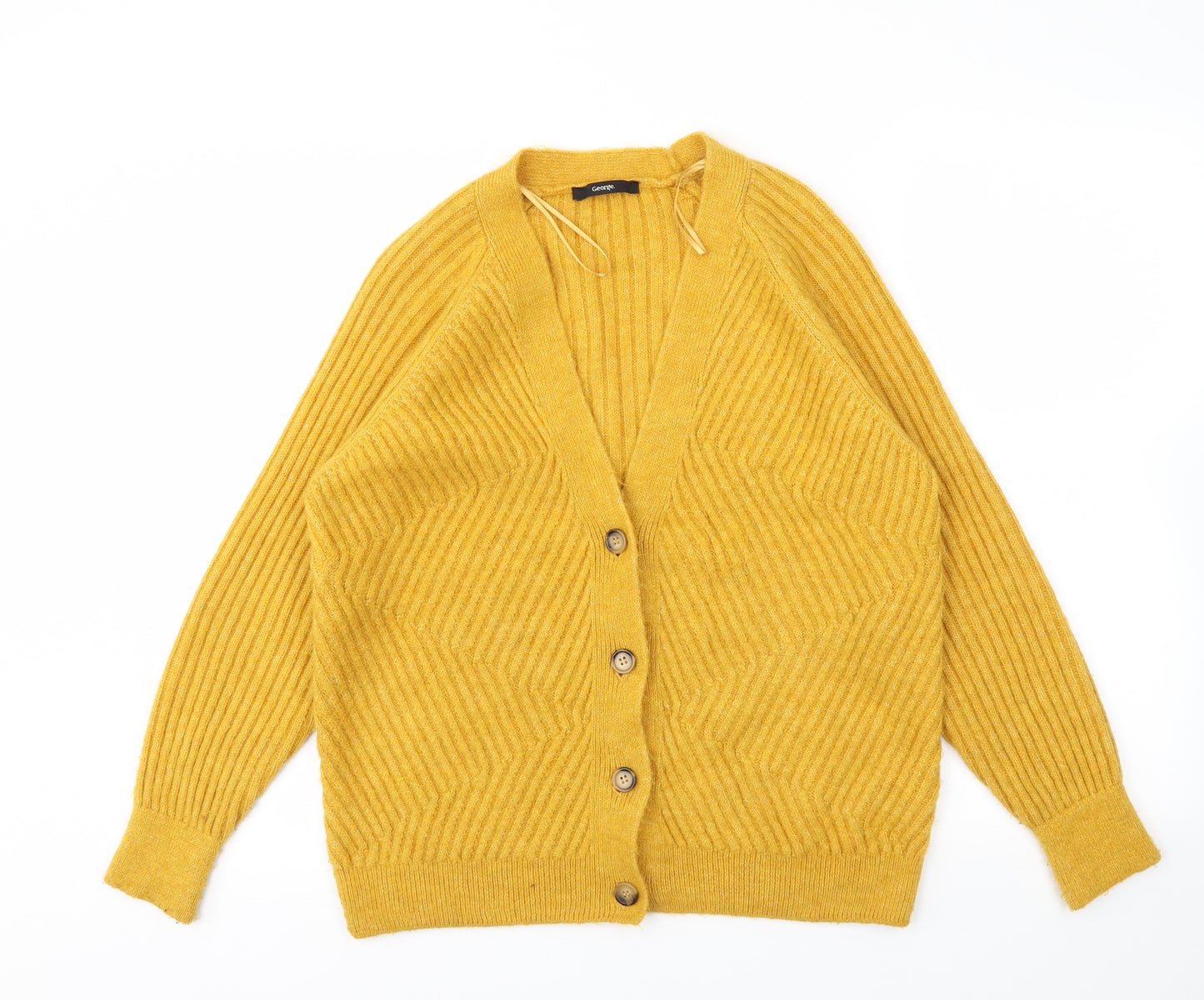 George Womens Yellow   Cardigan Jumper Size M