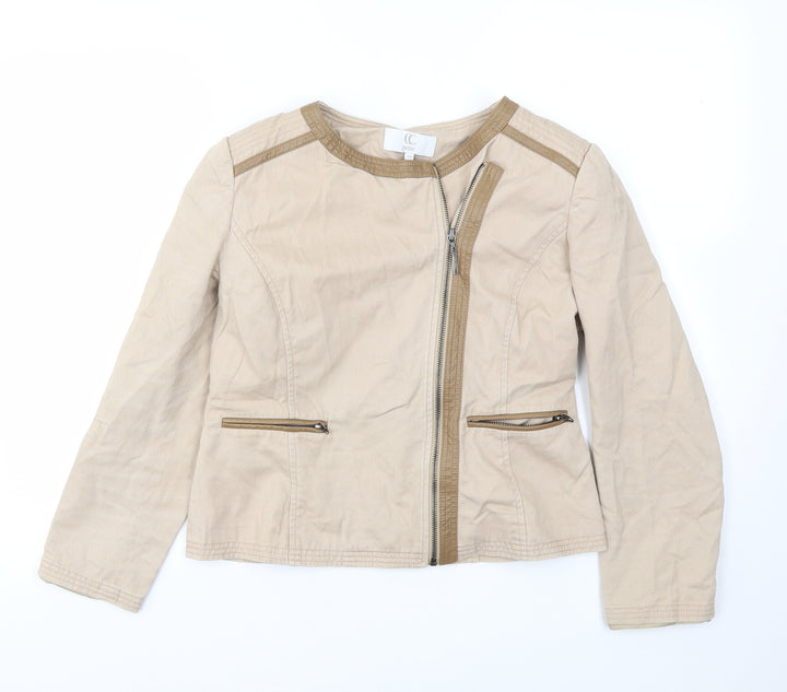 CC Womens Beige Jacket Coat Size 10