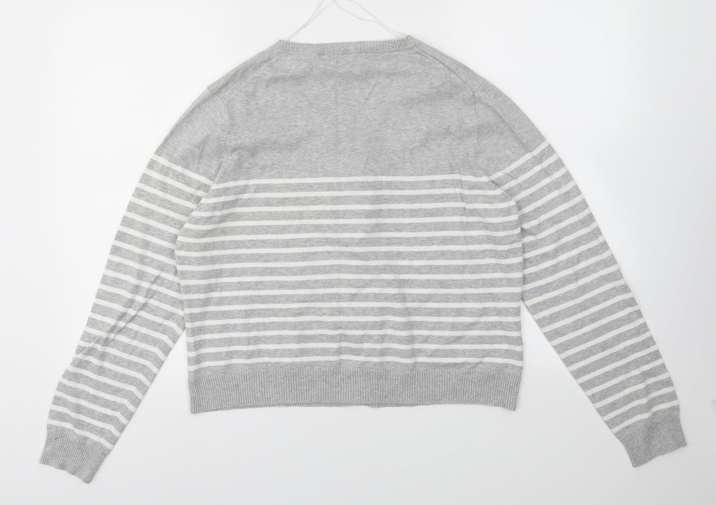 Papaya Womens Green Striped  Cardigan Jumper Size 18