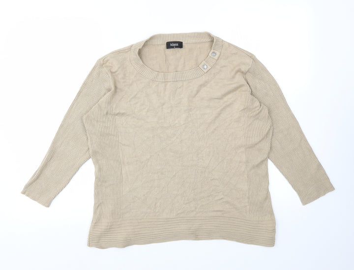 Klass Womens Beige Pullover Jumper Size XL