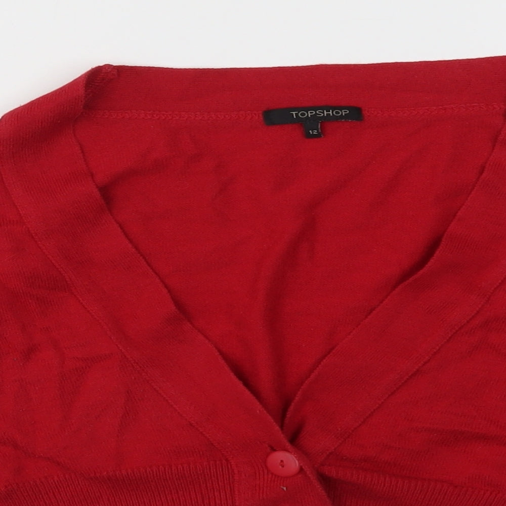 Topshop Womens Red   Cardigan Jumper Size 12