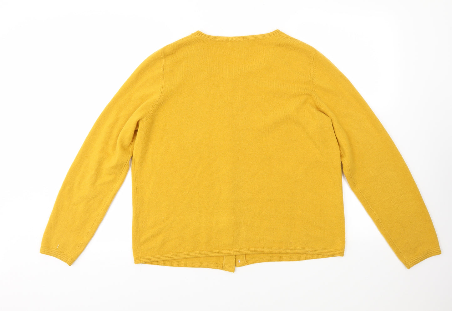 M&S Womens Yellow   Cardigan Jumper Size 16