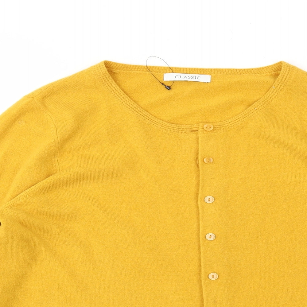 M&S Womens Yellow   Cardigan Jumper Size 16