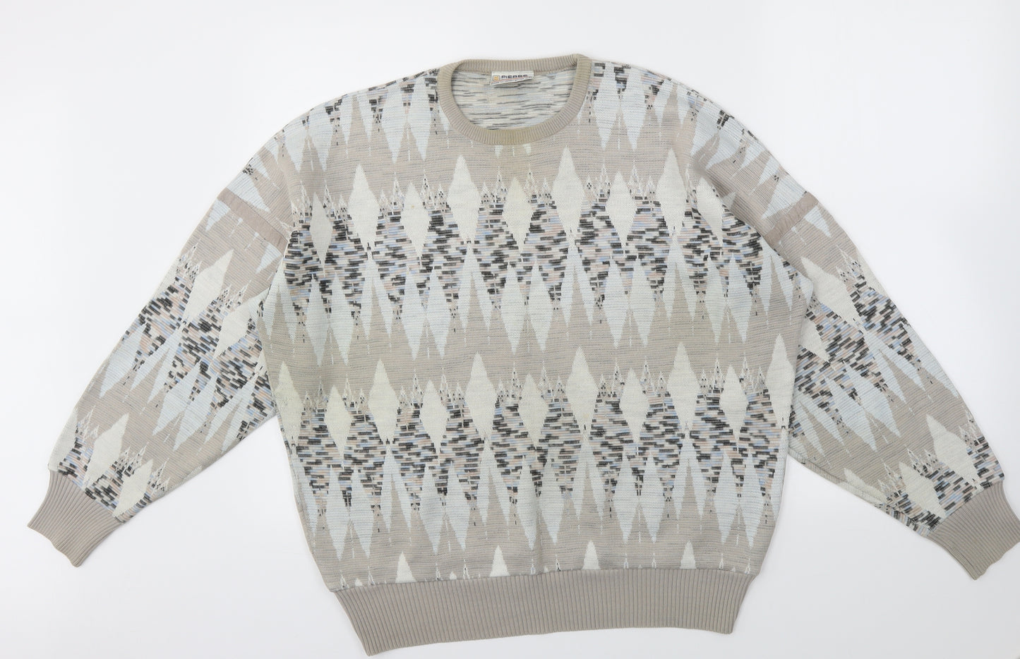 Pierre Sangan Womens Multicoloured Argyle/Diamond  Pullover Jumper Size L