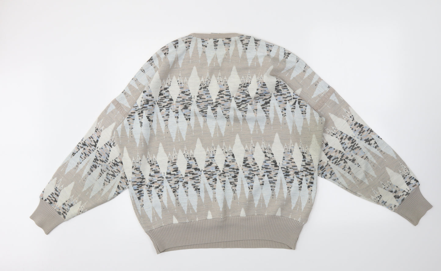 Pierre Sangan Womens Multicoloured Argyle/Diamond  Pullover Jumper Size L