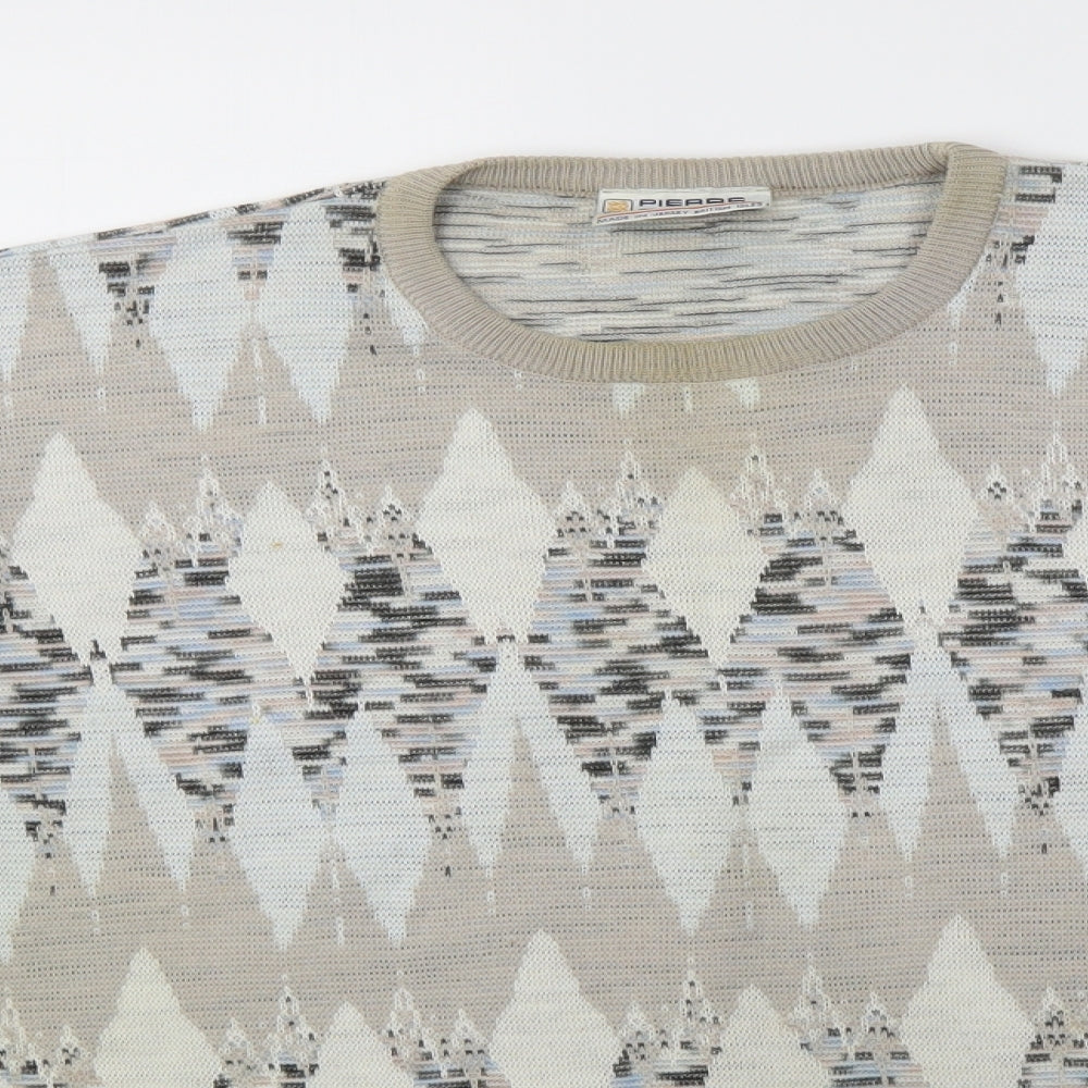 Pierre Sangan Womens Multicoloured Argyle/Diamond  Pullover Jumper Size L
