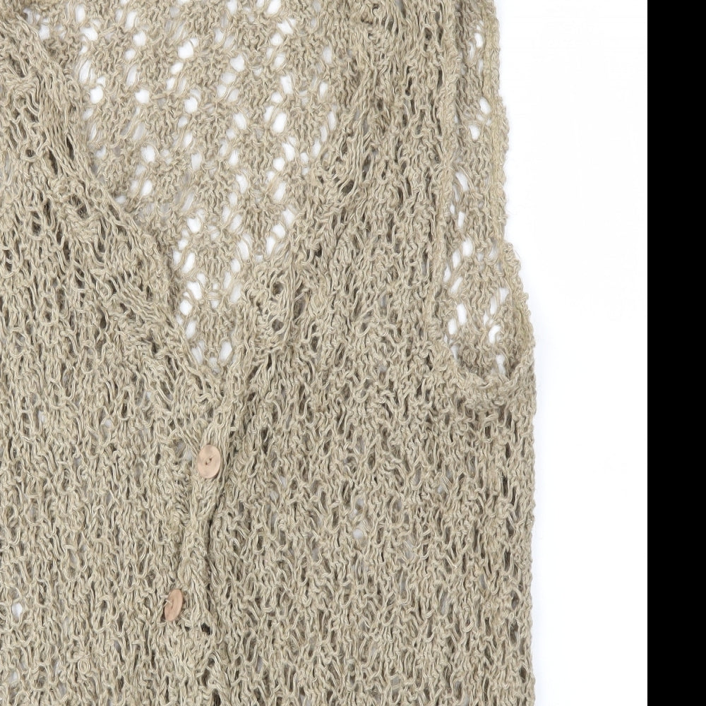 Stone Valley Womens Beige   Cardigan Jumper One Size