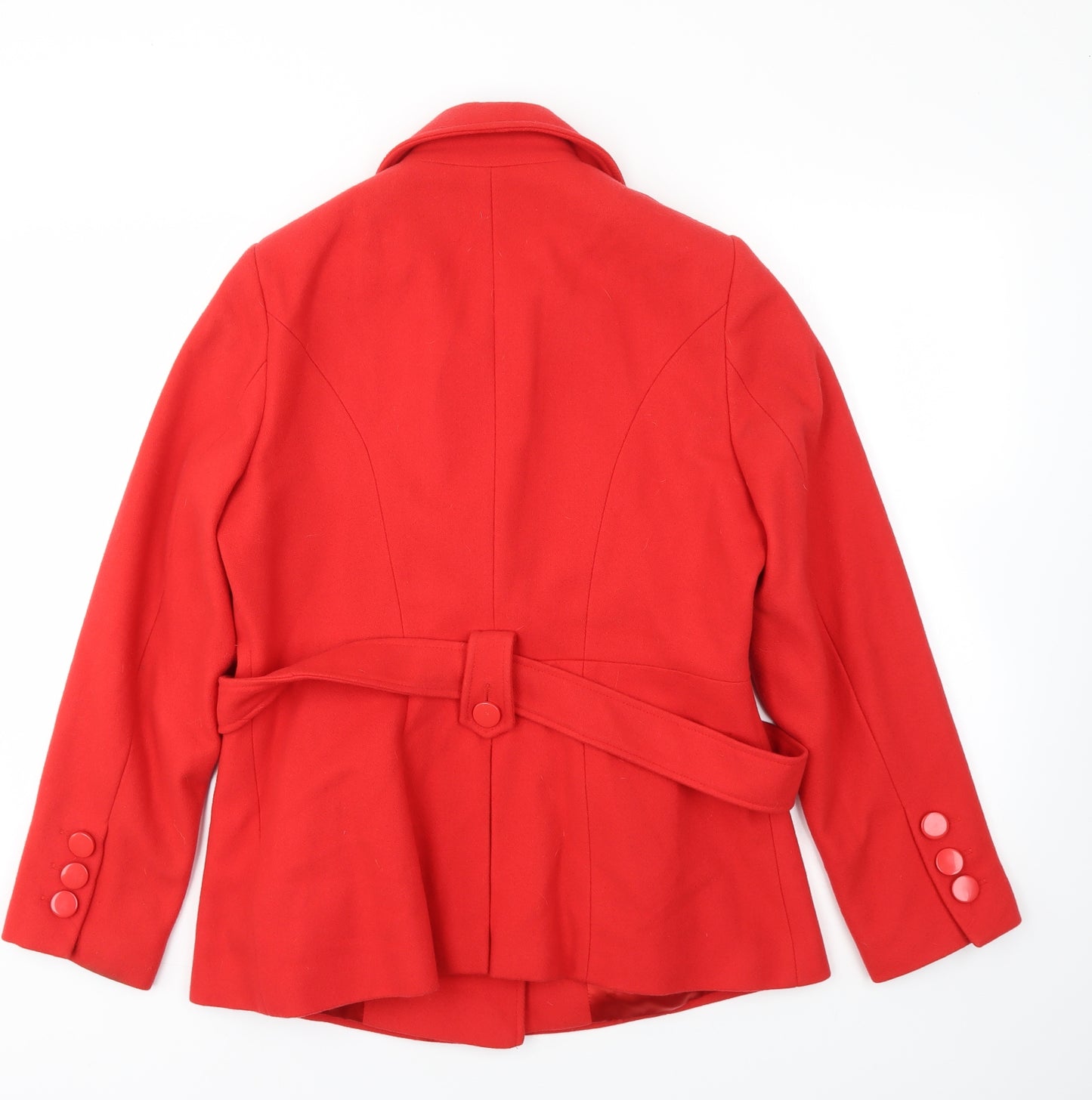 M&S Womens Red   Jacket Coat Size 14