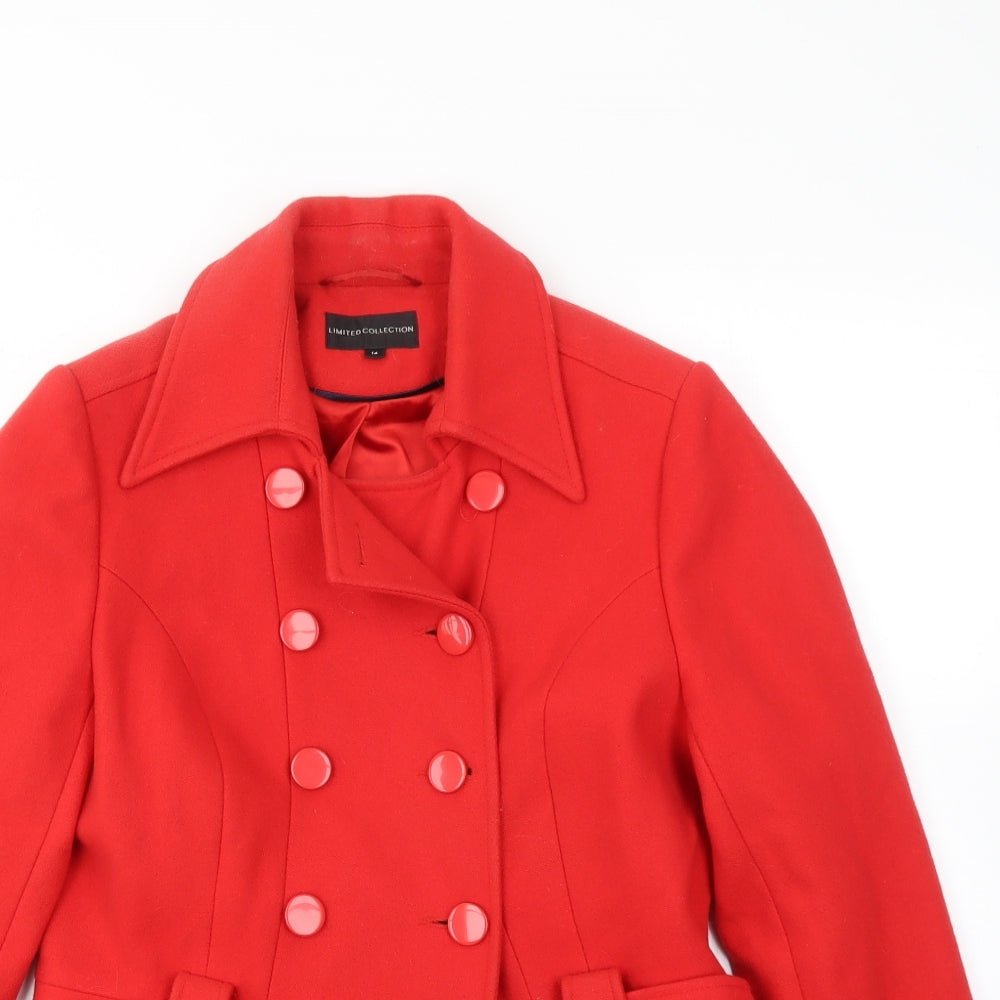 M&S Womens Red   Jacket Coat Size 14
