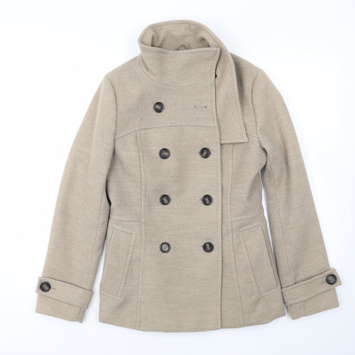H&M Womens Beige   Jacket Coat Size 8