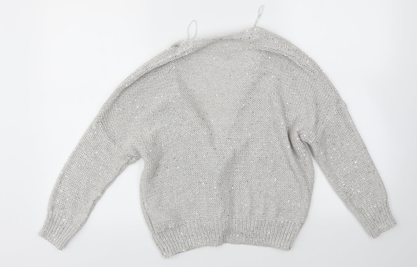 M&S Womens Silver   Cardigan Jumper Size 10