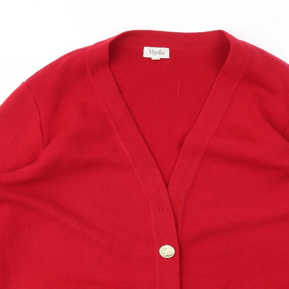 Viyella Womens Red   Cardigan Jumper Size M