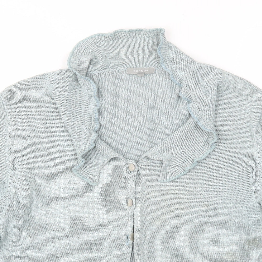 M&S Womens Blue   Cardigan Jumper Size 18