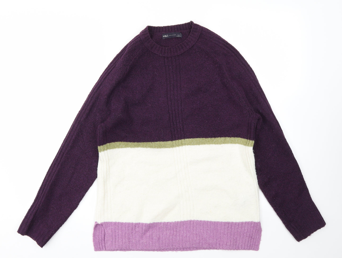 M&S Womens Multicoloured Striped  Pullover Jumper Size S