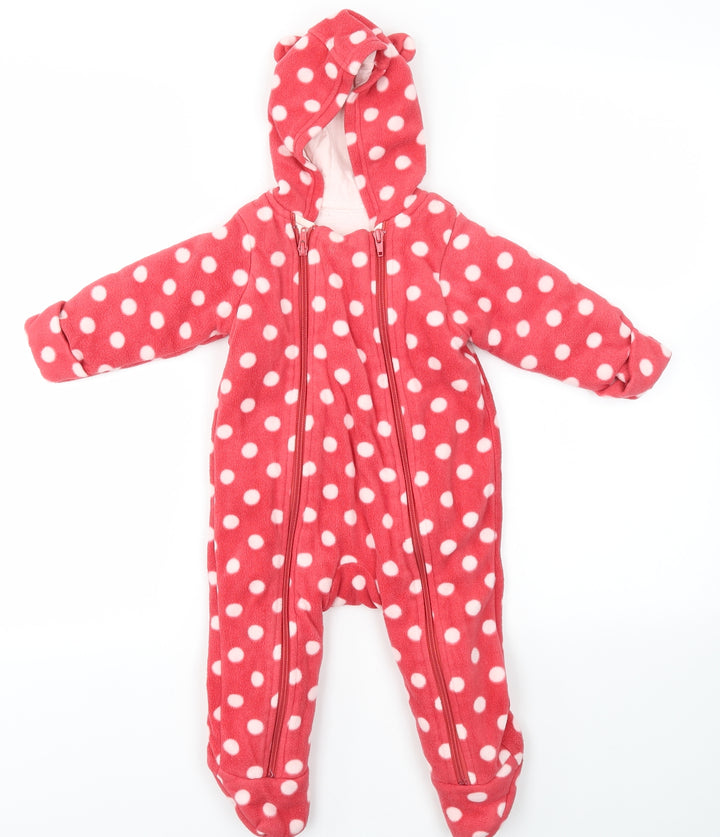 M&S Baby Red Polka Dot Babygrow One-Piece Size 6-9 Months