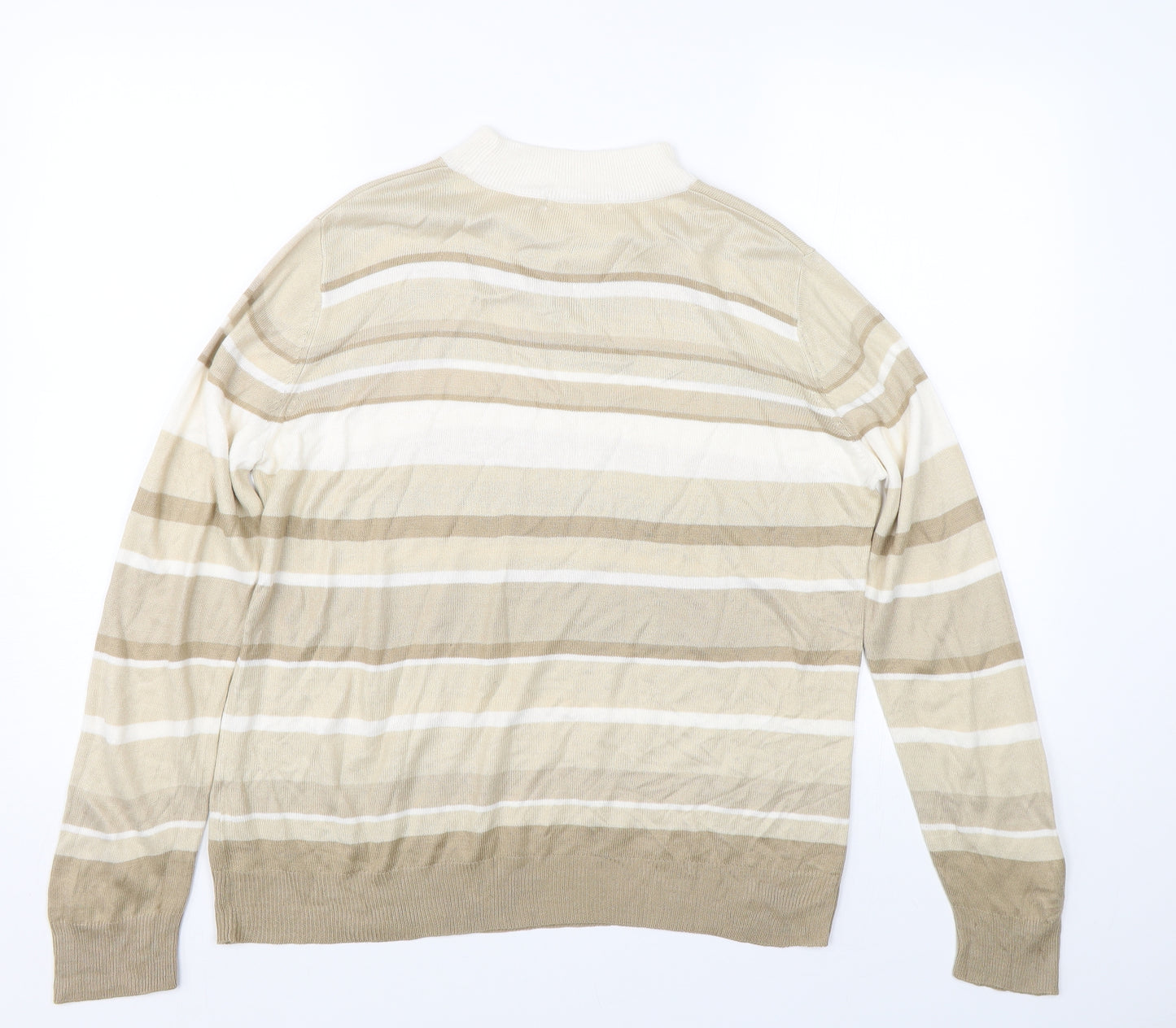 M&S Womens Beige Striped  Pullover Jumper Size 14
