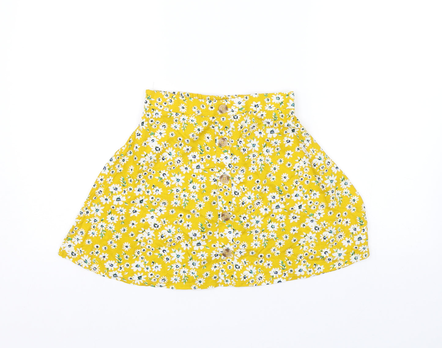Evie Girls Yellow Floral  Flare Skirt Size 10-11 Years